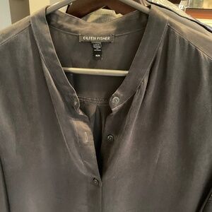 Eileen Fisher Band Collar Blouse - M